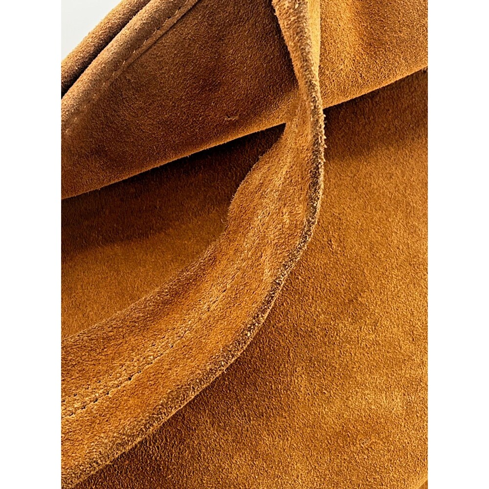 Margot Suede Leather Long Fringe Bucket Shoulder Bag Tote Brown Western Hippie - Picture 15 of 16